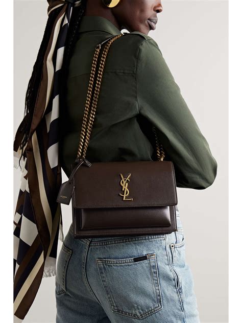 ysl sunset medium cream|SAINT LAURENT Sunset medium leather shoulder bag .